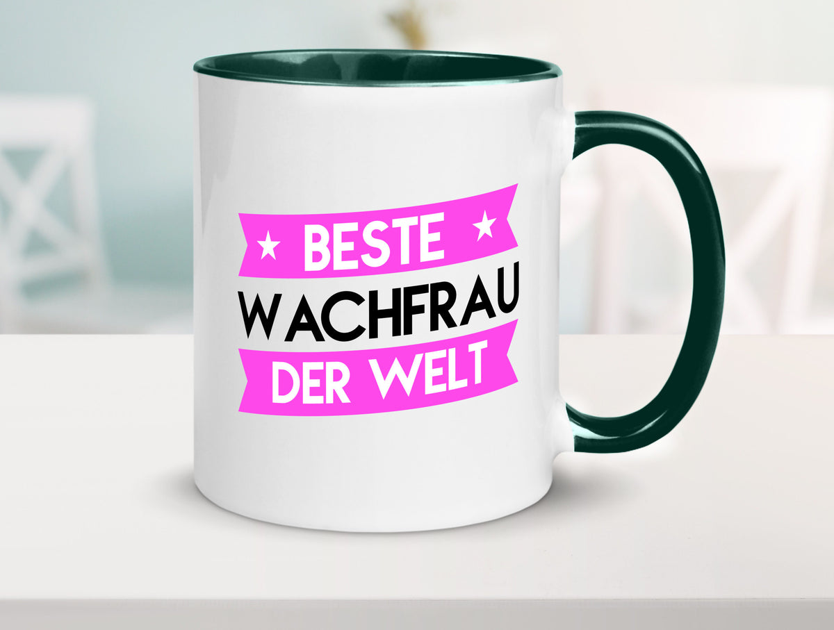 Beste Wachfrau | Wachpersonal Nachtwächter Humor Geschenkidee Tasse