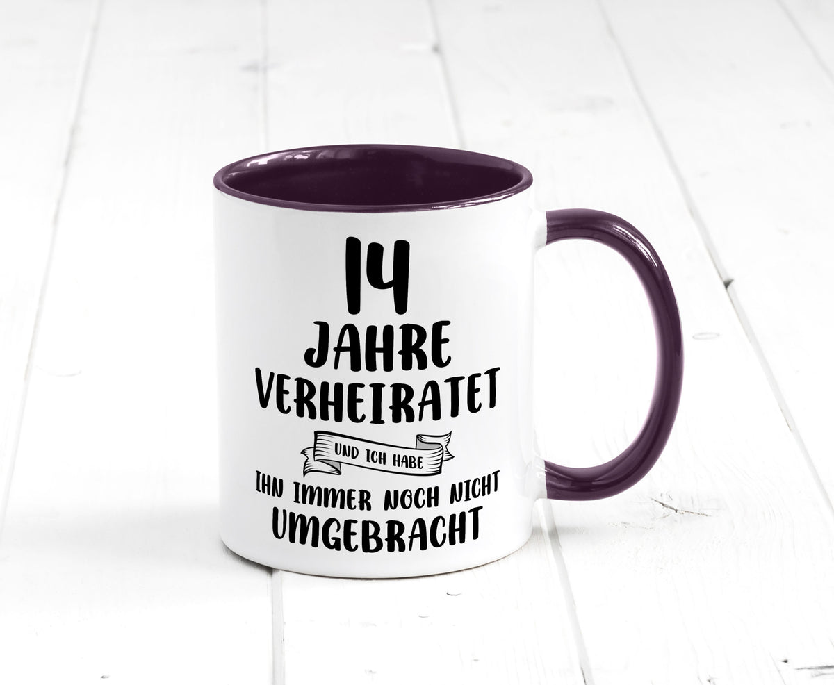 14 Jahre Verheiratet, immer noch am Leben! lustig Humor Geschenkidee Geschenk Tasse