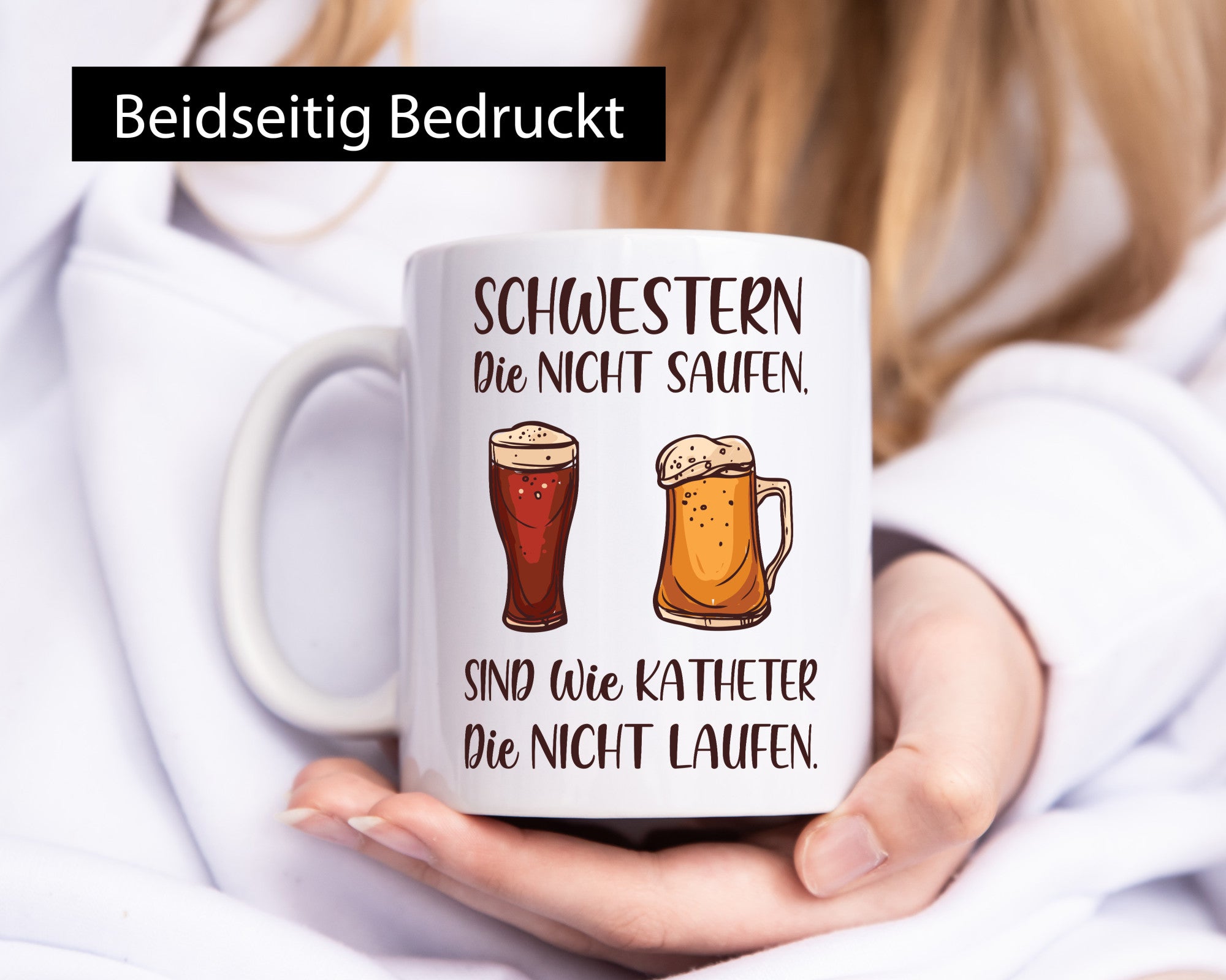 Schwestern die nicht saufen, Katheder laufen | Gläser lustiger Spruch Geschenk