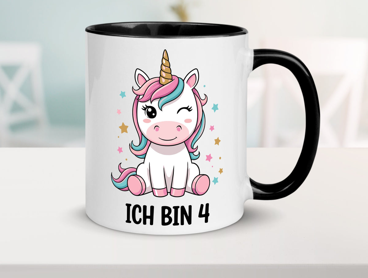 4. Geburtstag | 4 Jahre Einhorn Mädchen lustig Geschenkidee Geschenk Tasse