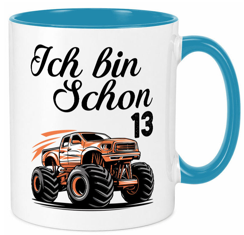 13. Geburtstag | Monster truck 13 Jahre Geschenkidee Humor Tasse