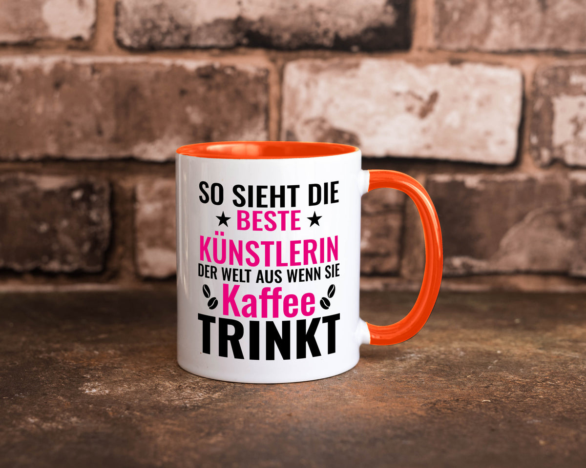 Kaffee trinkt: Künstlerin | Kunst Geschenk Humor Geschenkidee lustiger Spruch Tasse