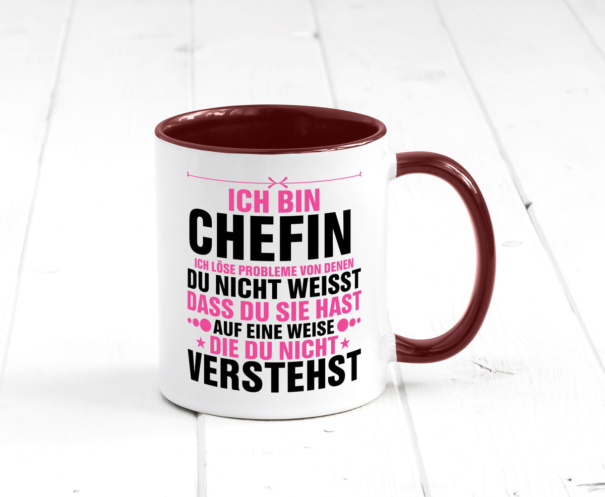 Löse Probleme: Chefin | Führungskraft Vorgesetzte lustiger Spruch Geschenk Tasse