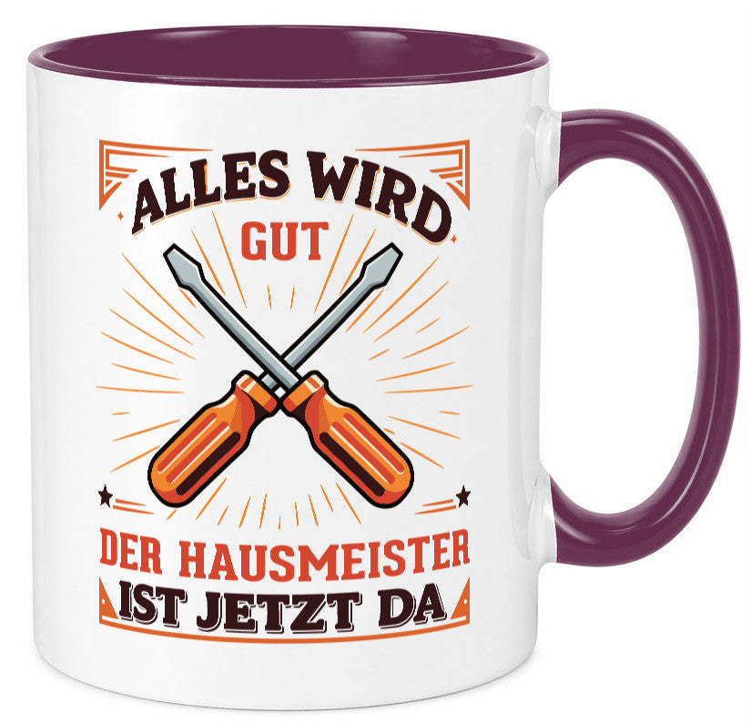 Hausmeister ist da | Facility Manager v2 Geschenk Humor Geschenkidee lustiger Tasse