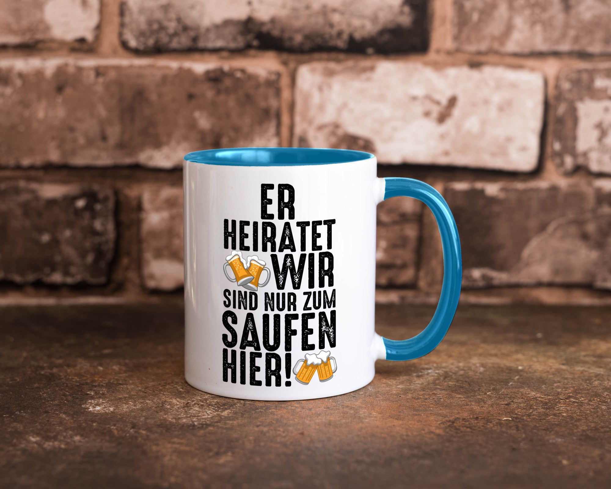 JGA | Er heiratet Junggesellenabschied Polterabend v2 lustiger Spruch Geschenk