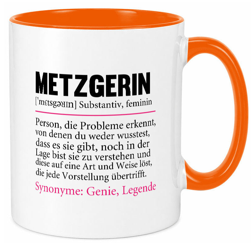 Metzgerin | lustig Fleischerin Humor v2 lustiger Spruch Geschenk Geschenkidee Tasse