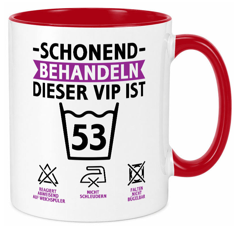 53 Geburtstag | schonend behandeln Jahre v2 lustiger Spruch Geschenk Tasse