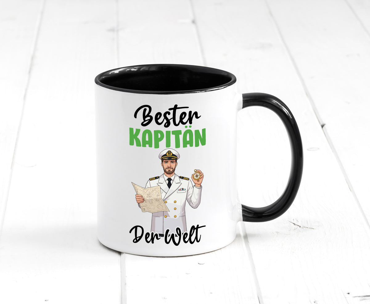 Bester Kapitän | Schiffskapitän Schiff v2 Geschenk Humor Geschenkidee lustiger Tasse