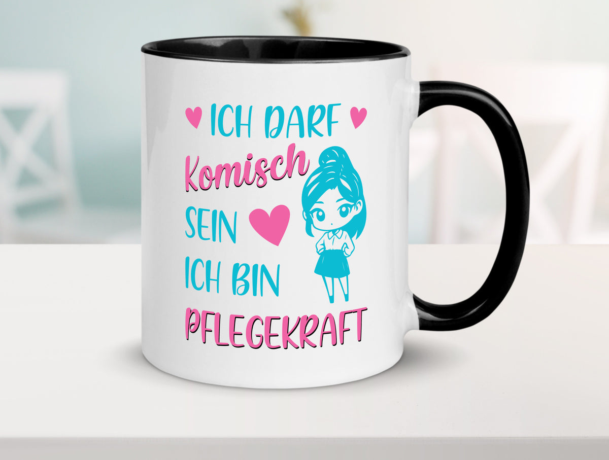 Ich darf komisch sein | Pflegekraft Geschenkidee Humor Tasse
