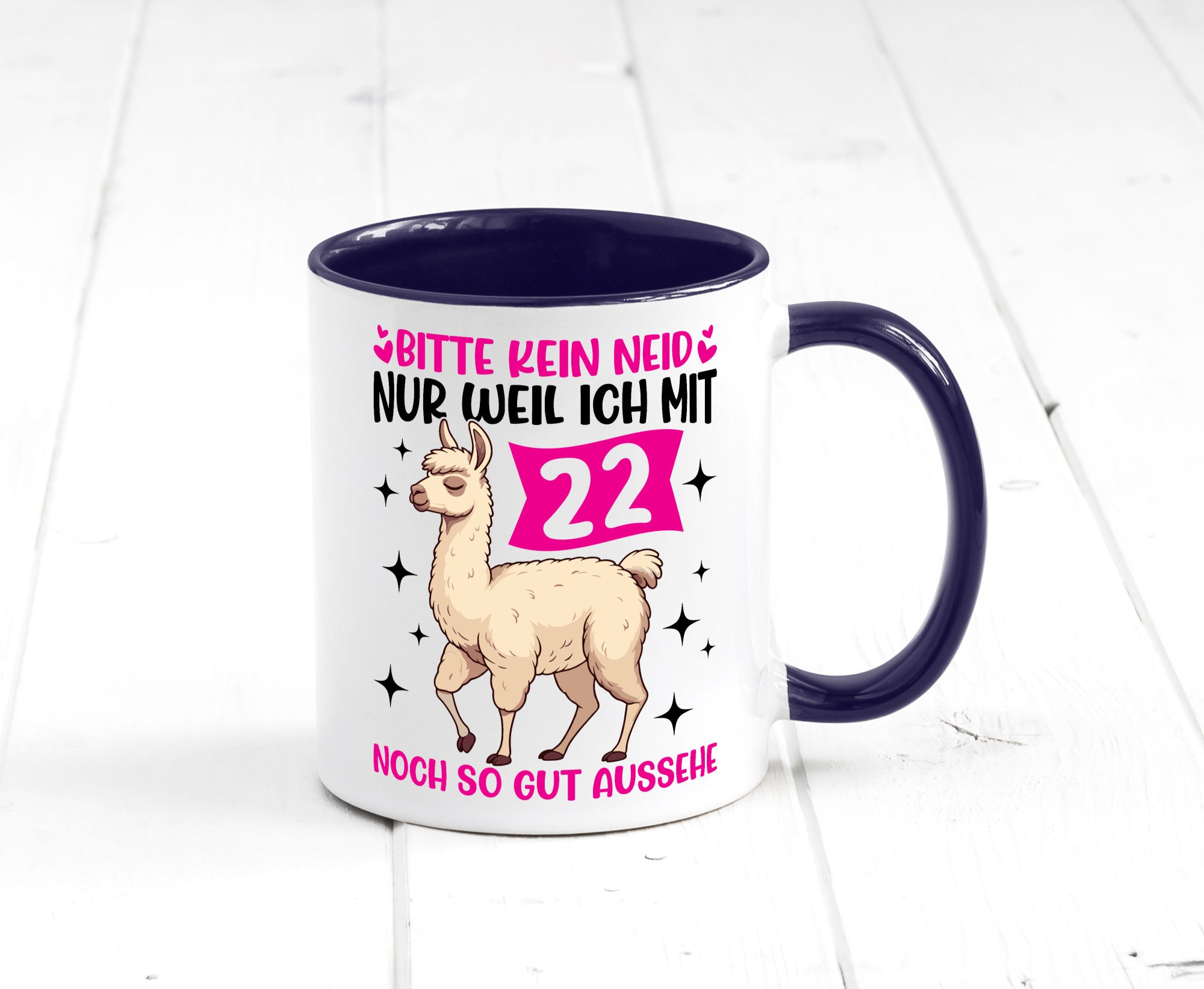 22. Geburtstag | 22 Jahre Lama gut aussehen lustig Geschenkidee Geschenk Tasse