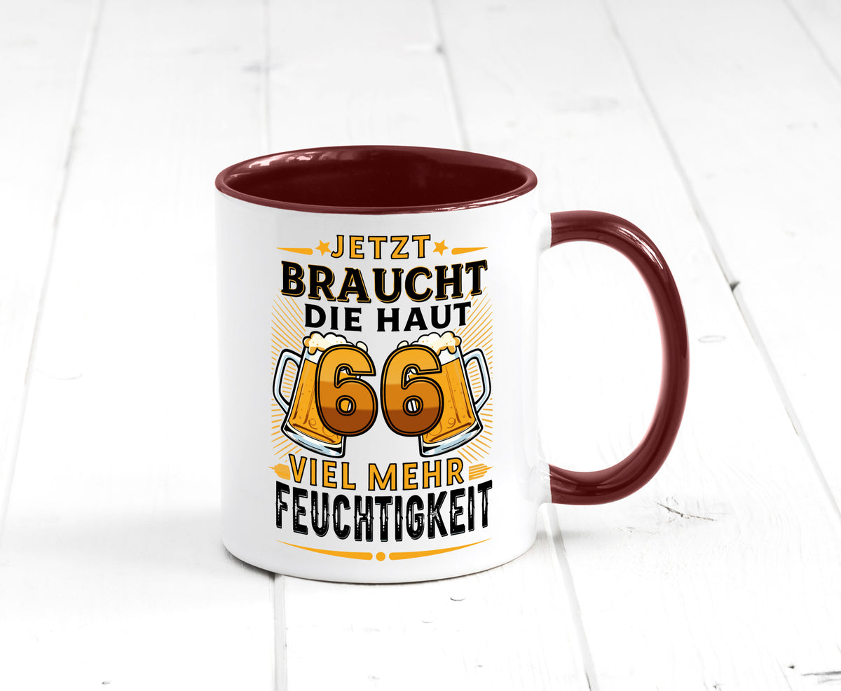 66 braucht die haut mehr Feuchtigkeit | 66. Geburtstag Humor Geschenkidee Tasse