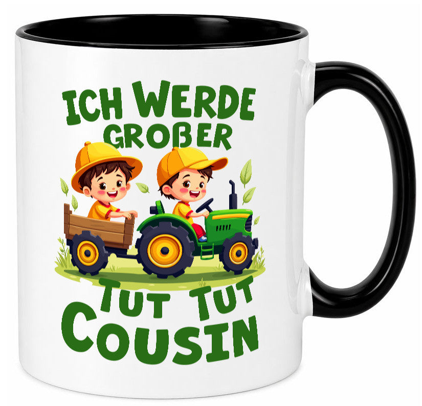 Ich werde Großer Cousin | Familie Bauer lustiger Spruch Geschenk Geschenkidee Tasse