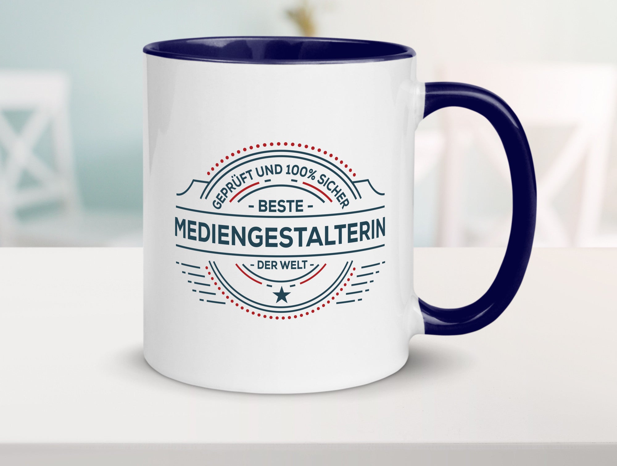 Geprüft und sicher: Mediengestalterin | Medien lustiger Spruch Geschenk Humor