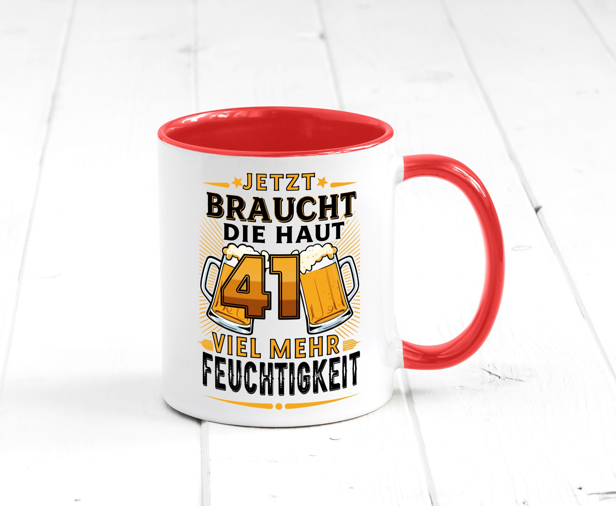 41 braucht die haut mehr Feuchtigkeit | 41. Geburtstag Geschenkidee Humor Tasse