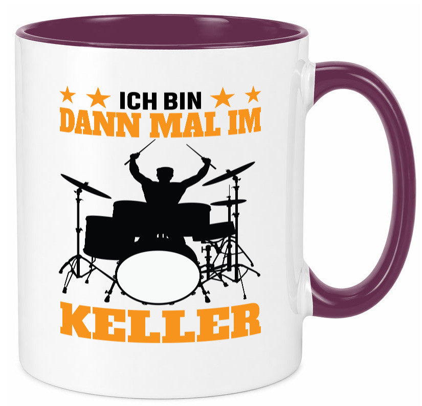 Ich bin dann mal im keller | Schlagzeug Musiker Musik lustig Humor Geschenkidee