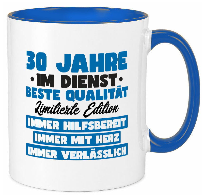 30 Jahre im Dienst | Jubiläum Arbeit v7 lustig Kollegen Büro Geschenk Tasse