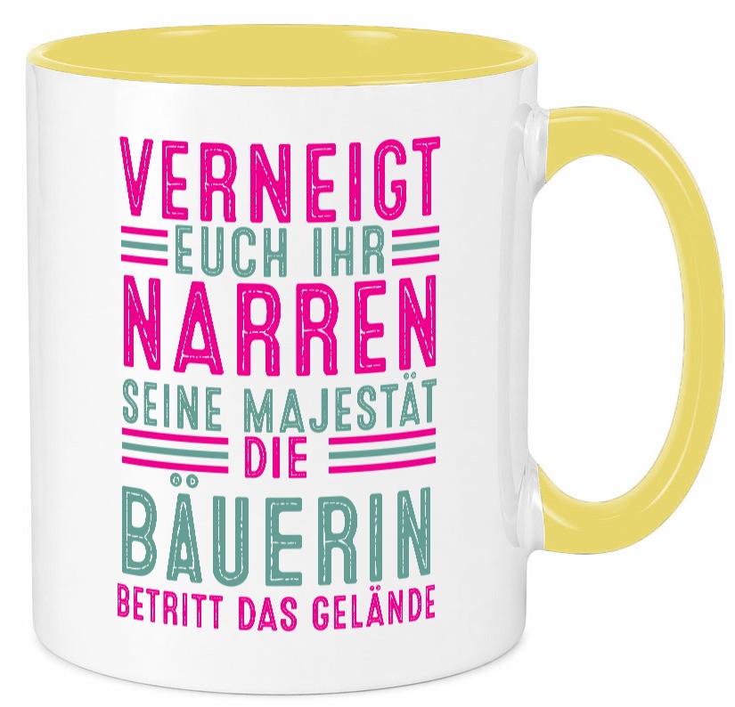Verneigt euch: Bäuerin | Bauernhof Landwirtschaft v2 Geschenk Humor Tasse