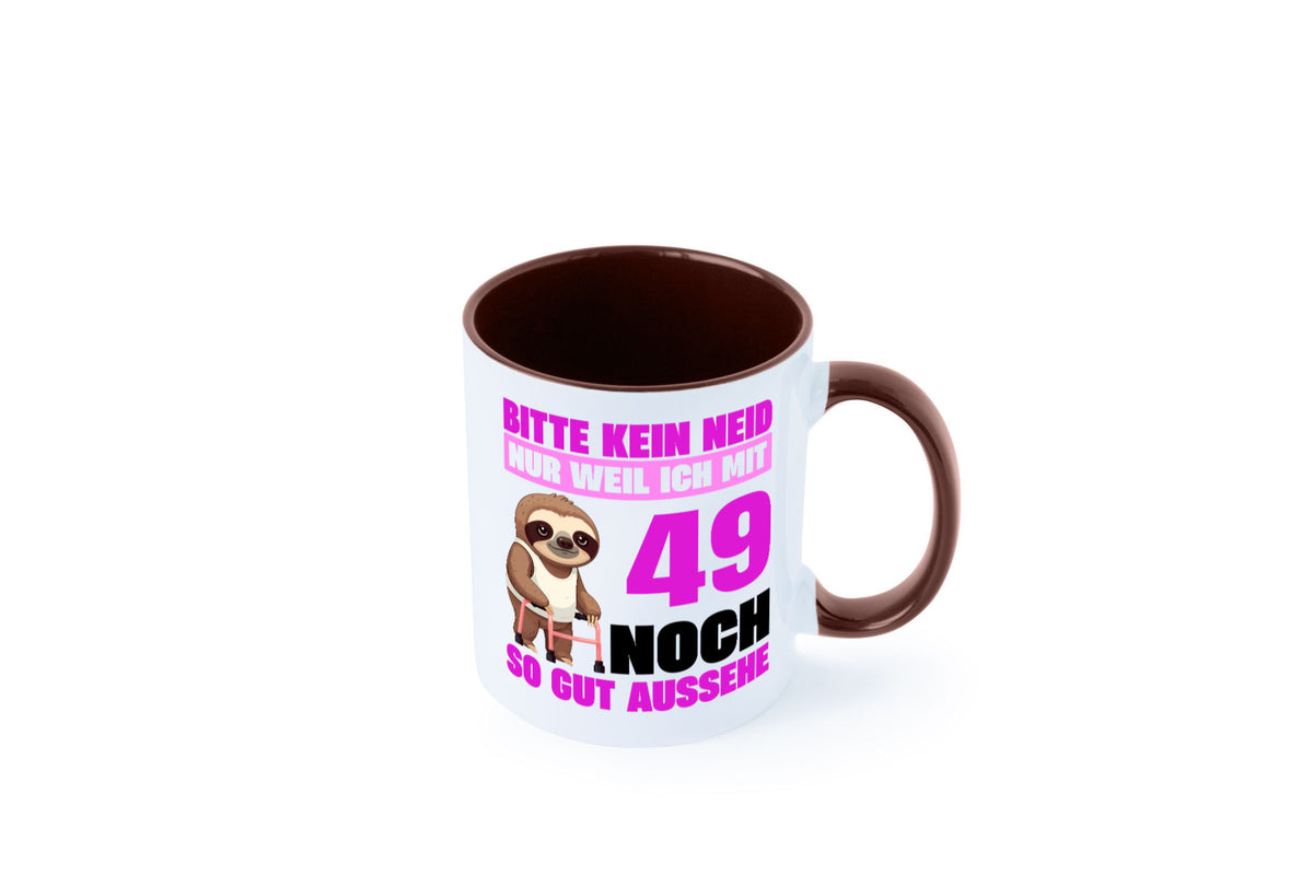 49. Geburtstag | Bitte kein neid Faultier 49 Jahre Humor Geschenkidee Tasse