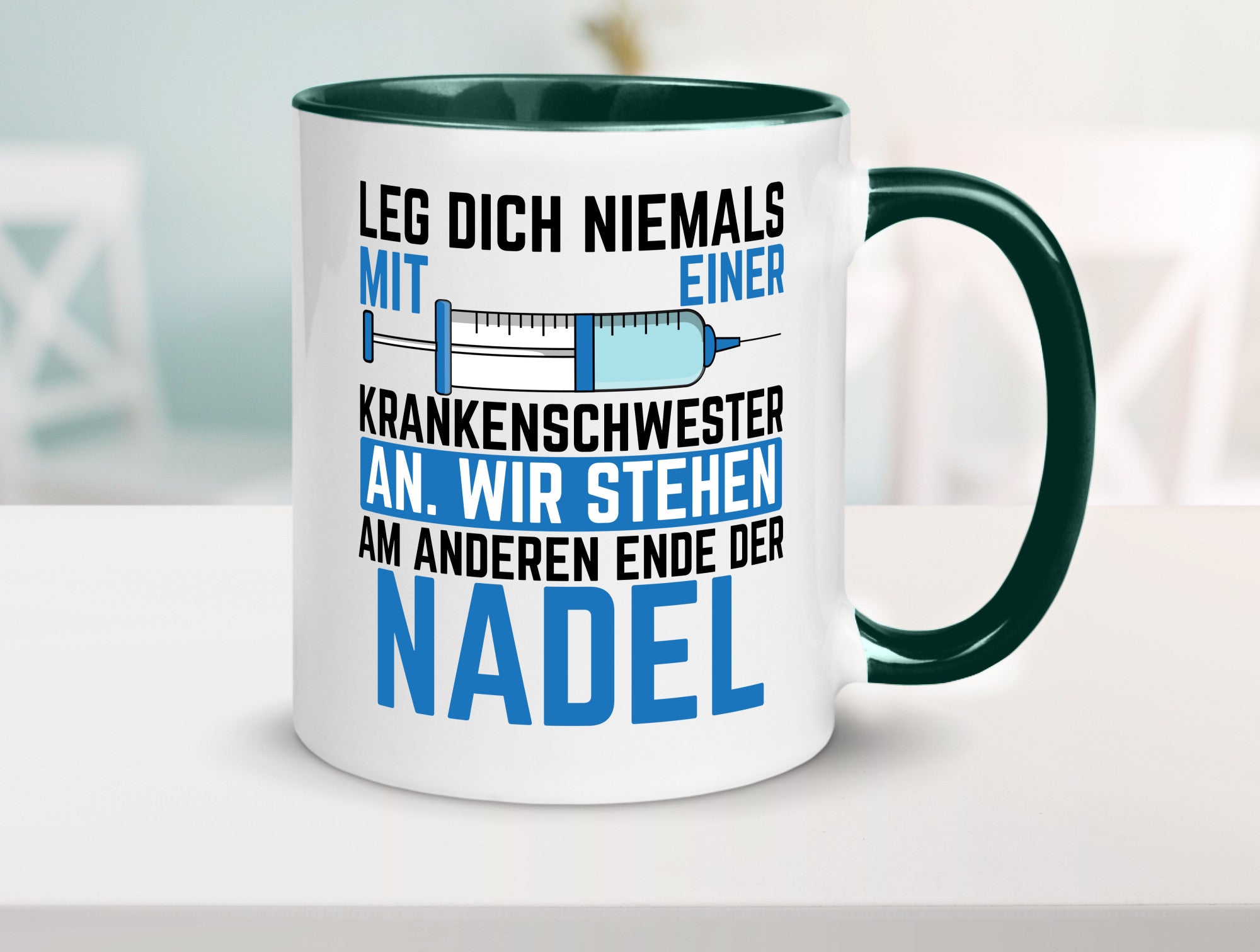 Krankenschwester anlegen | Nadel Spritze Klinik Spruch Geschenkidee Humor Tasse