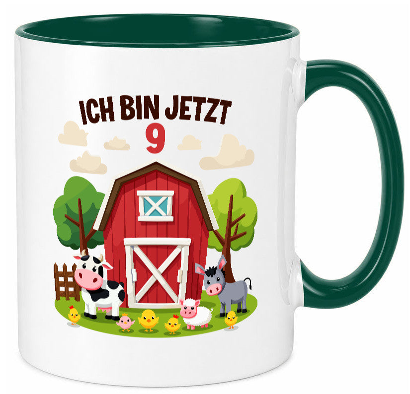 9. Geburtstag | 8 Jahre Bauernhof und Tiere Humor Geschenkidee Tasse