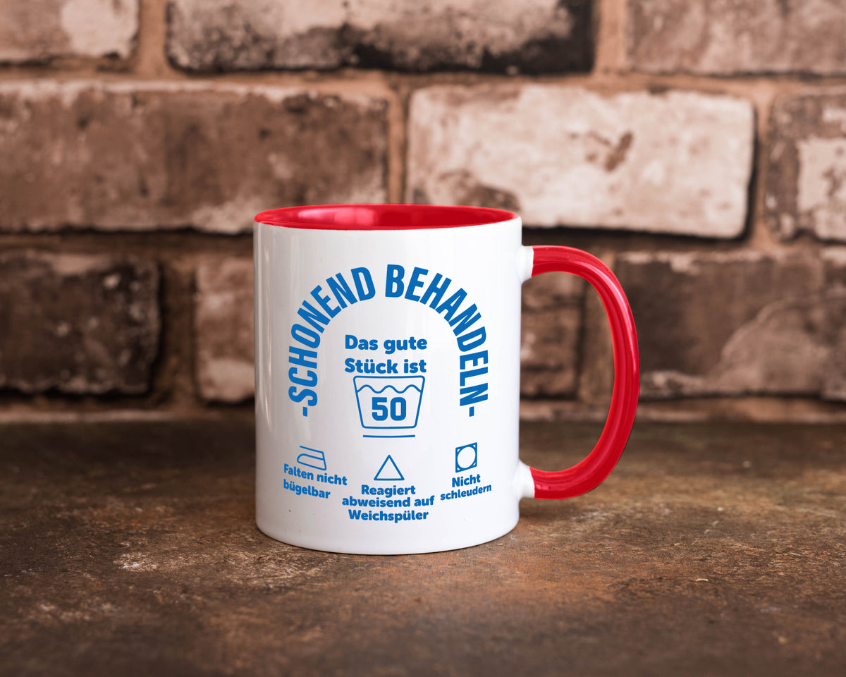 Schonend behandeln | 50 Geburtstag Humor Geschenkidee Tasse
