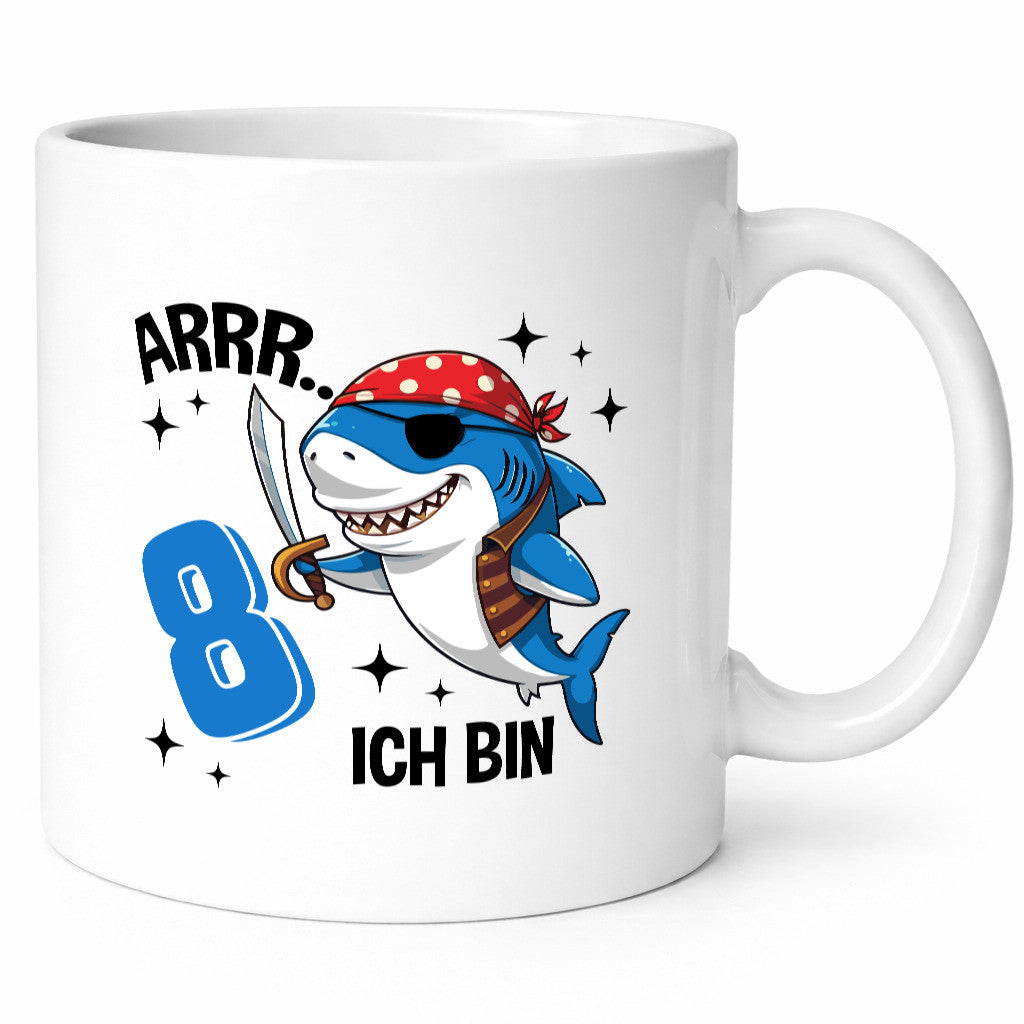 8. Geburtstag | 8 Jahre Arr Pirat Hai Piraten Humor Geschenkidee Tasse