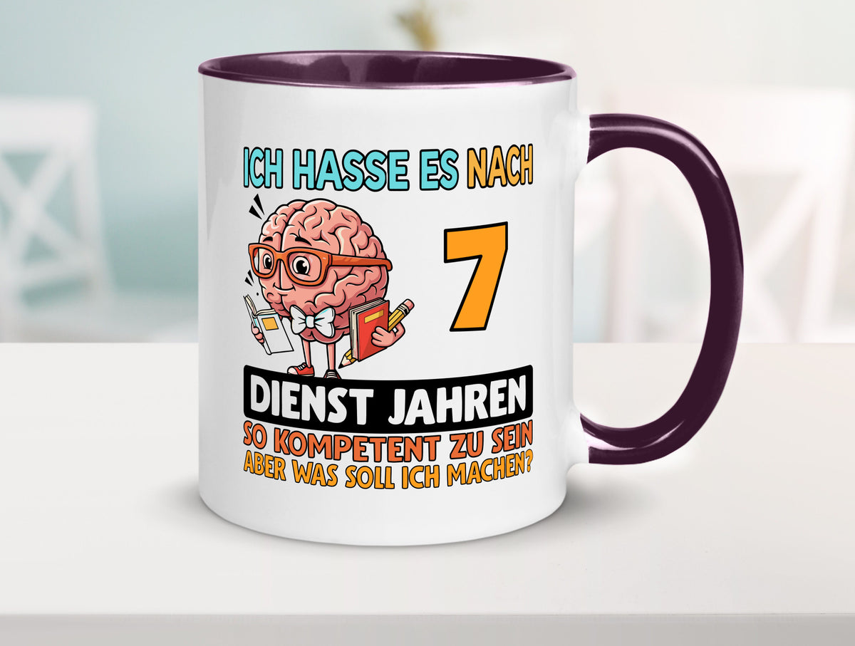 7 Dienstjahre | Arbeit Kompetent lustig Kollegen Büro Geschenk Tasse