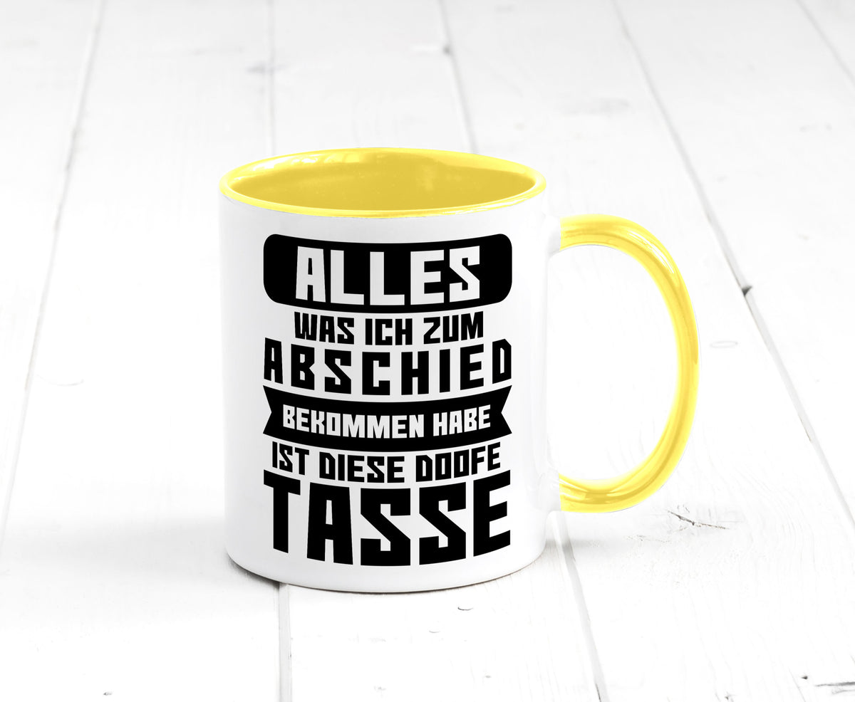 Zum Abschied | Kollegen Jobwechsel Büro Abschluss Geschenk Arbeit lustiger Tasse
