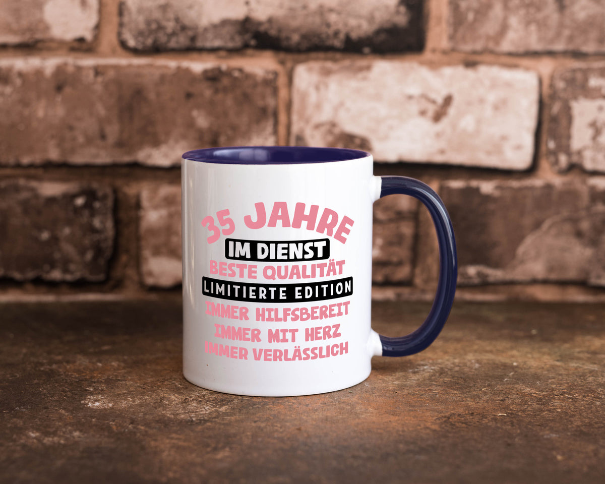 35 Jahre im Dienst | Jubiläum Arbeit v11 lustig Kollegen Büro Geschenk Tasse