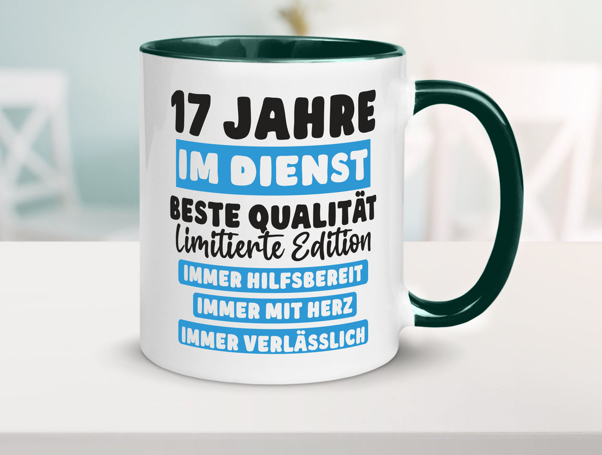 17 Jahre im Dienst | Jubiläum Arbeit v6 Humor Kollegen Büro Geschenkidee Tasse