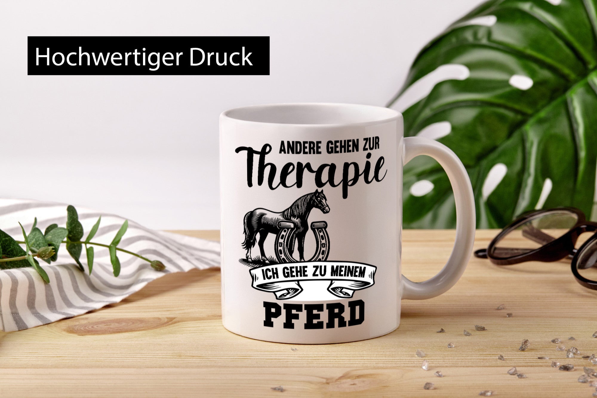 Andere gehen zur Therapie ich gehe zu meinem Pferd Humor Geschenkidee Tasse