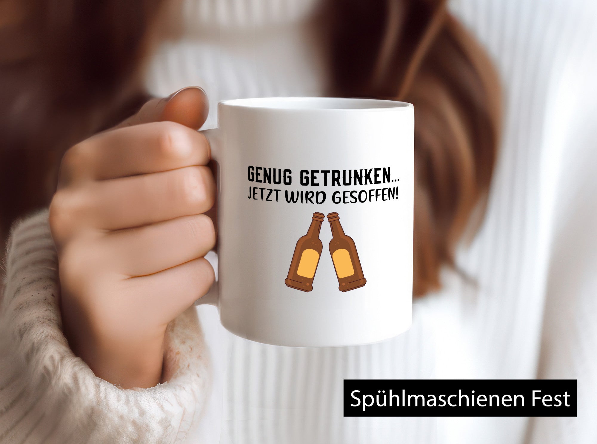 Jetzt wird gesoffen | Bierflaschen Bier Party Freunde Humor Geschenkidee Tasse
