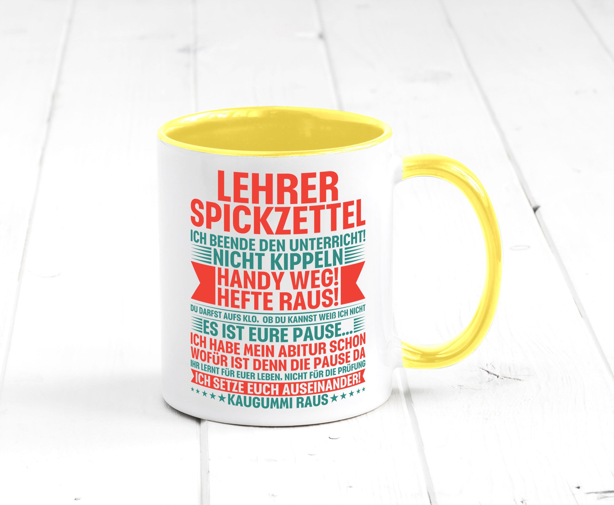 Lehrer Spickzettel | Beruf Tasse lustiger Spruch vl4 lustig Arbeit Kollegen