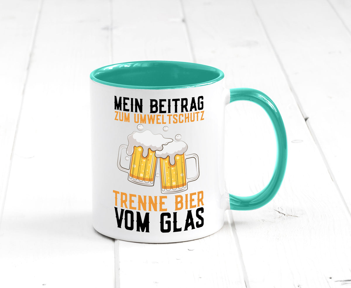 Beitrag zum Umweltschutz | Biertrinker Party Pils lustiger Spruch Geschenk Tasse