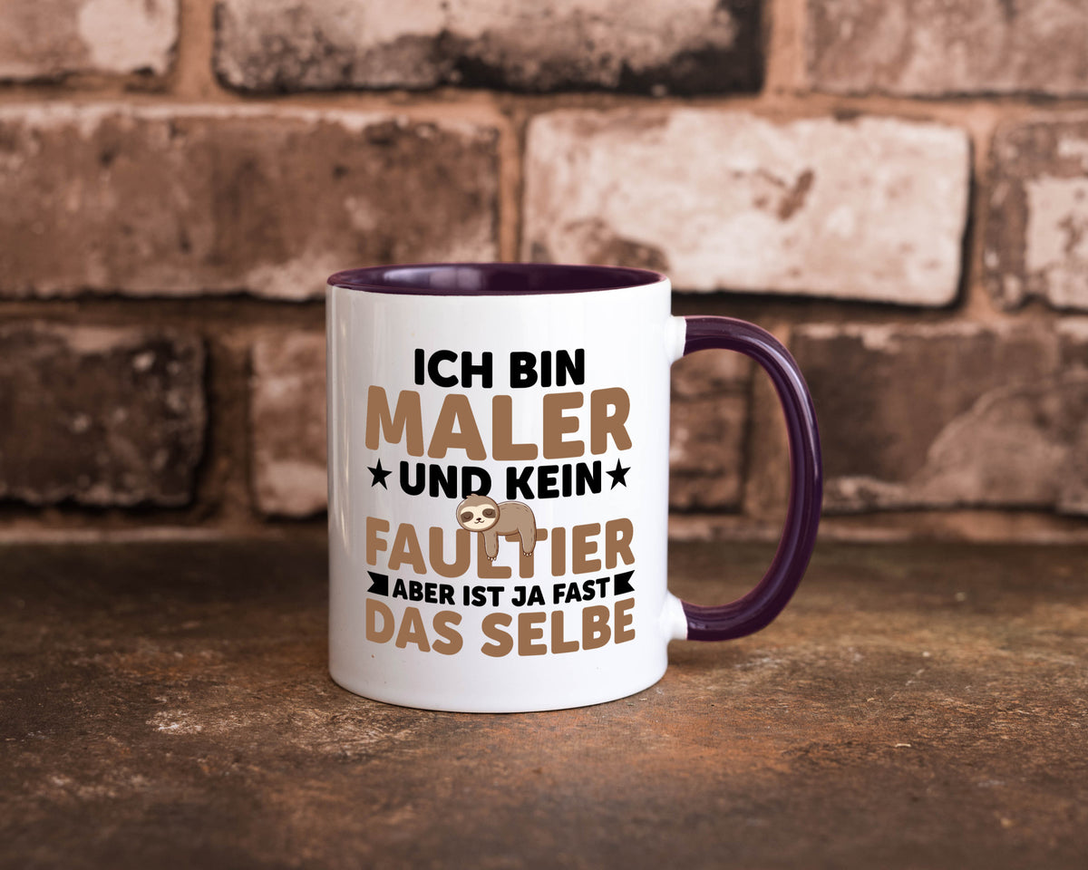 Ich bin kein Faultier: Maler | Malerei v2 lustiger Spruch Geschenk Tasse