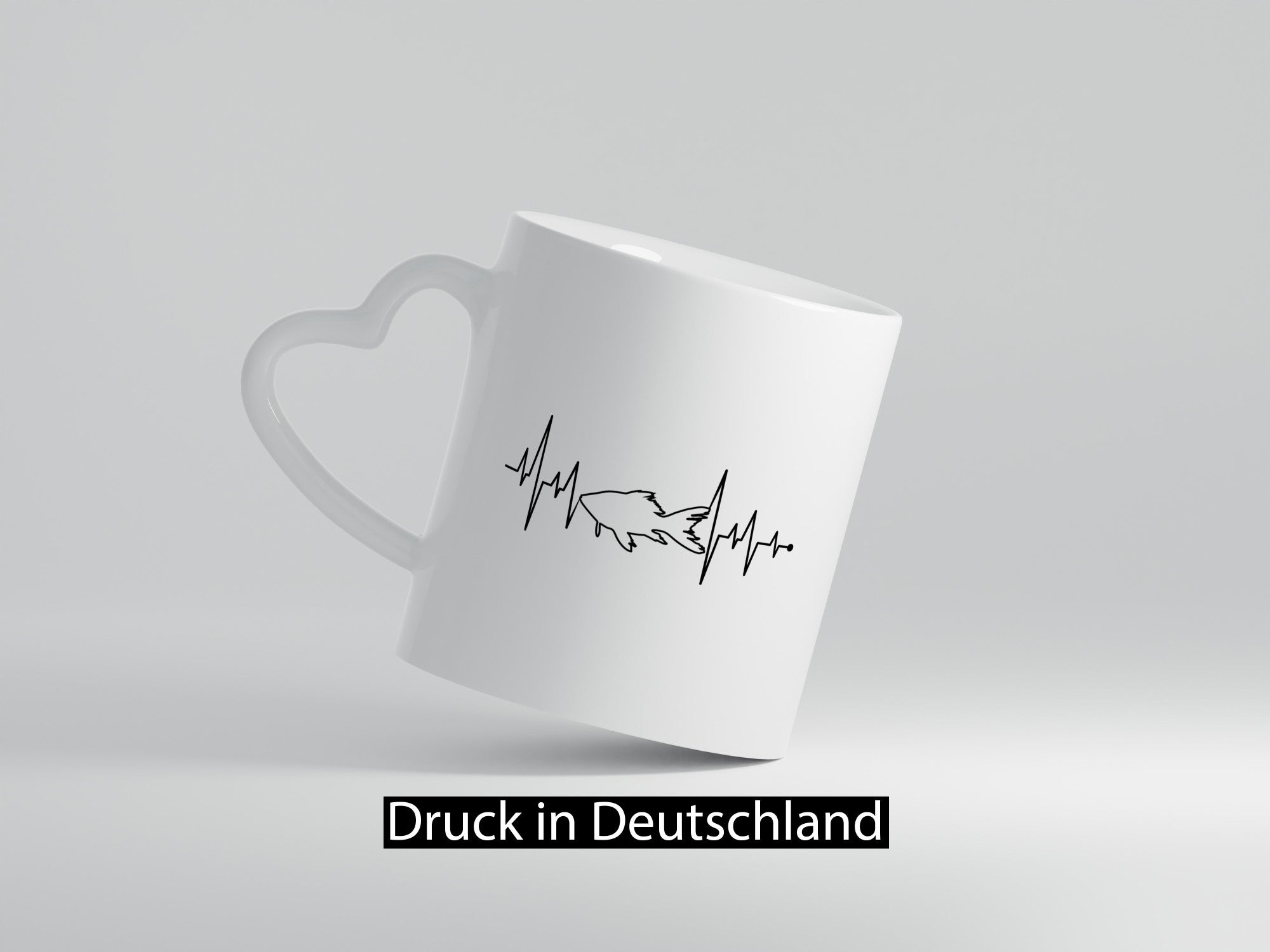Fisch Herzschlag | Motiv Angler Karpfen angeln Geschenkidee Humor Tasse