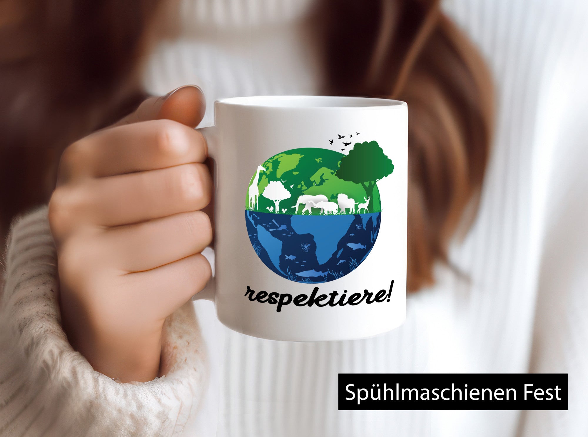 Respektiere | Tiere mit Respekt behandeln lustiger Spruch Geschenk