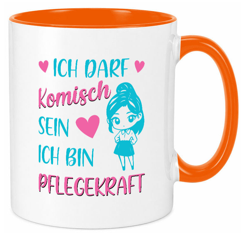 Ich darf komisch sein | Pflegekraft Geschenkidee Humor Tasse