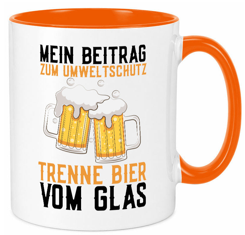 Beitrag zum Umweltschutz | Biertrinker Party Pils lustiger Spruch Geschenk Tasse