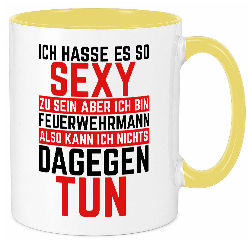Sexy Feuerwehrmann | Helden Flammen Brandeinsatz lustig Humor Geschenkidee Tasse