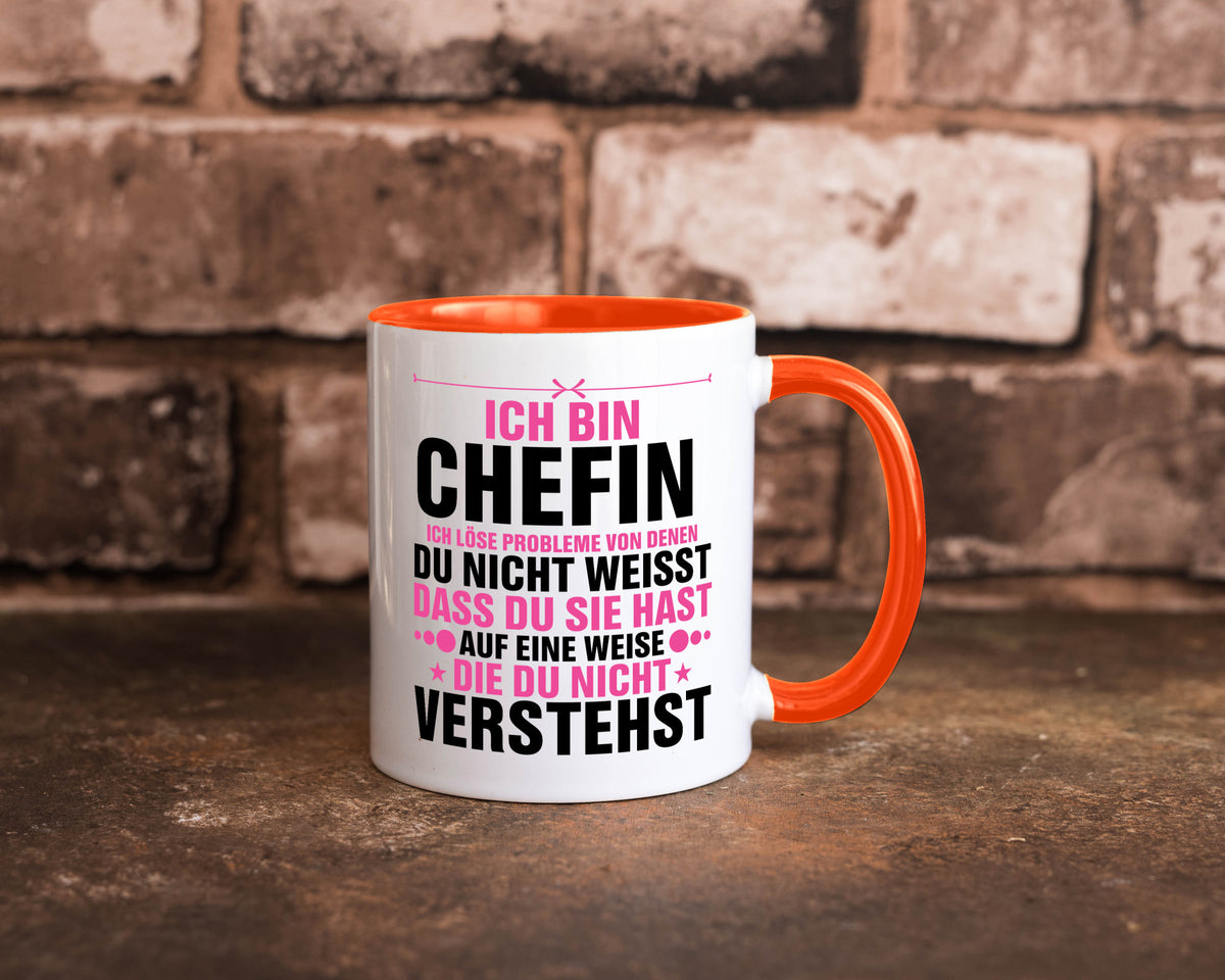 Löse Probleme: Chefin | Führungskraft Vorgesetzte lustiger Spruch Geschenk Tasse