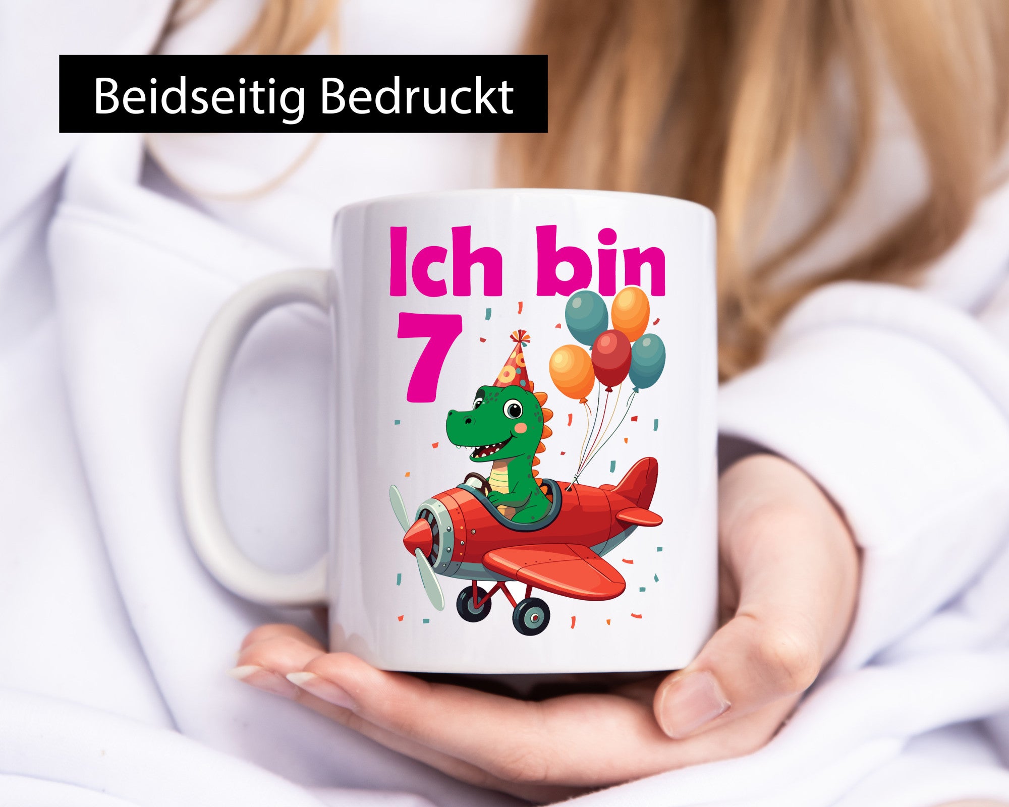 7. Geburtstag | 7 Jahre Drache Flugzeug Humor Geschenkidee Tasse