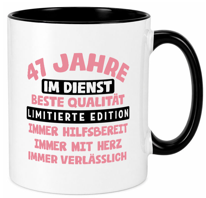 47 Jahre im Dienst | Jubiläum Arbeit v11 Geschenkidee Kollegen Büro Humor Tasse