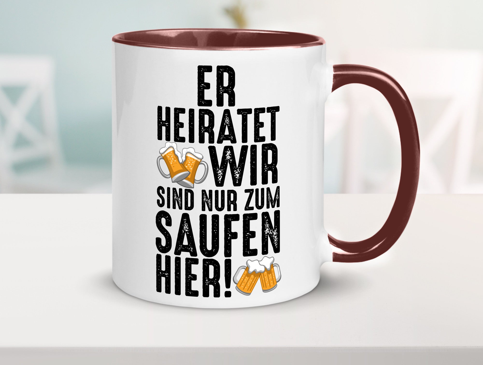 JGA | Er heiratet Junggesellenabschied Polterabend v2 lustiger Spruch Geschenk
