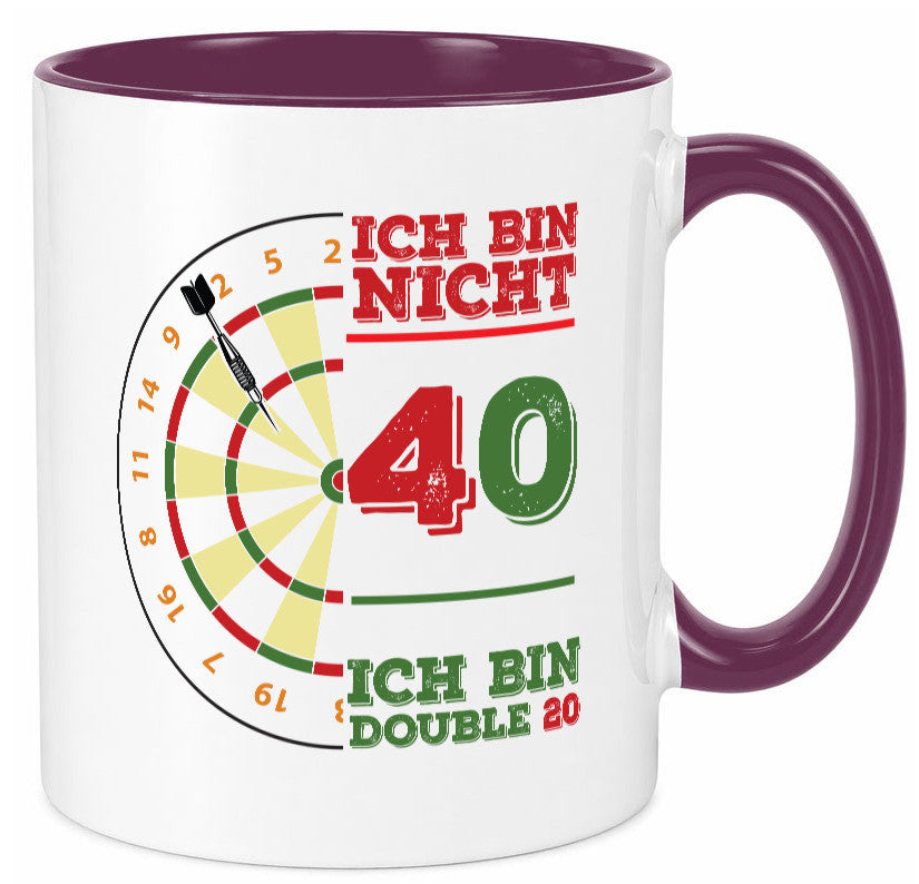 Ich bin nicht 40 double 80 | Dart spieler Geschenkidee Humor Tasse