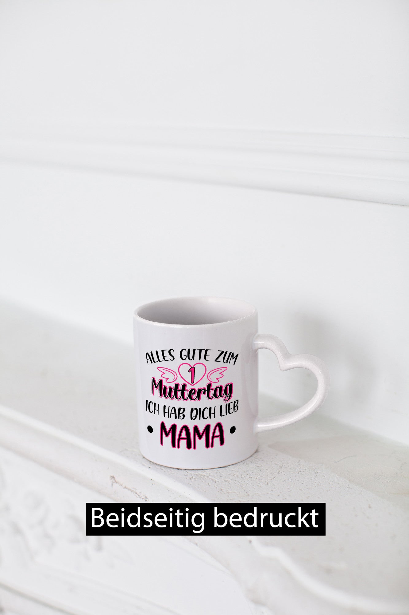 1. Muttertag, hab dich lieb, Mama | Herz Flügel Geschenk Familie Geschenkidee