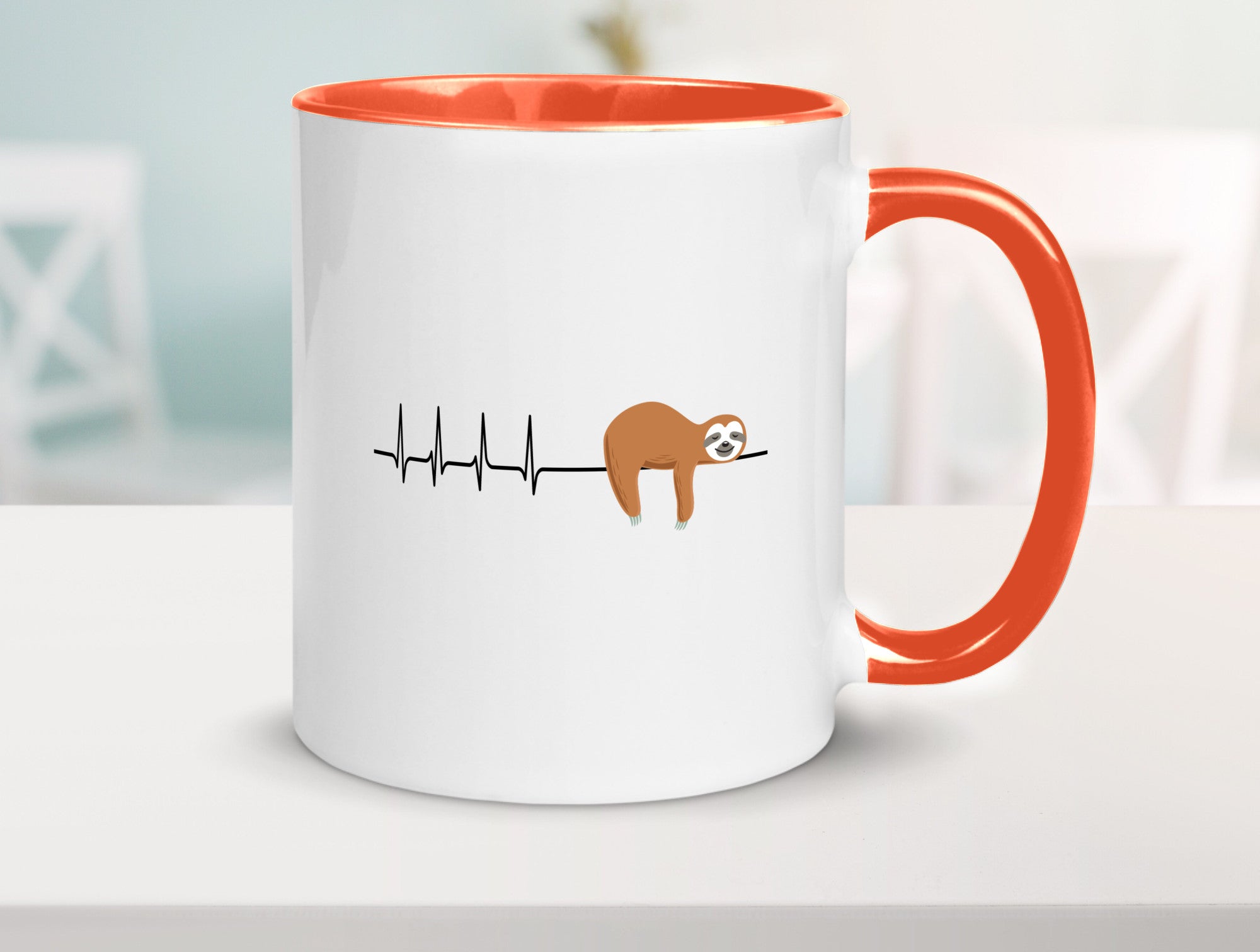 Herzschlag Faultier | Faulheit Morgenmuffel faul Humor Tierliebhaber