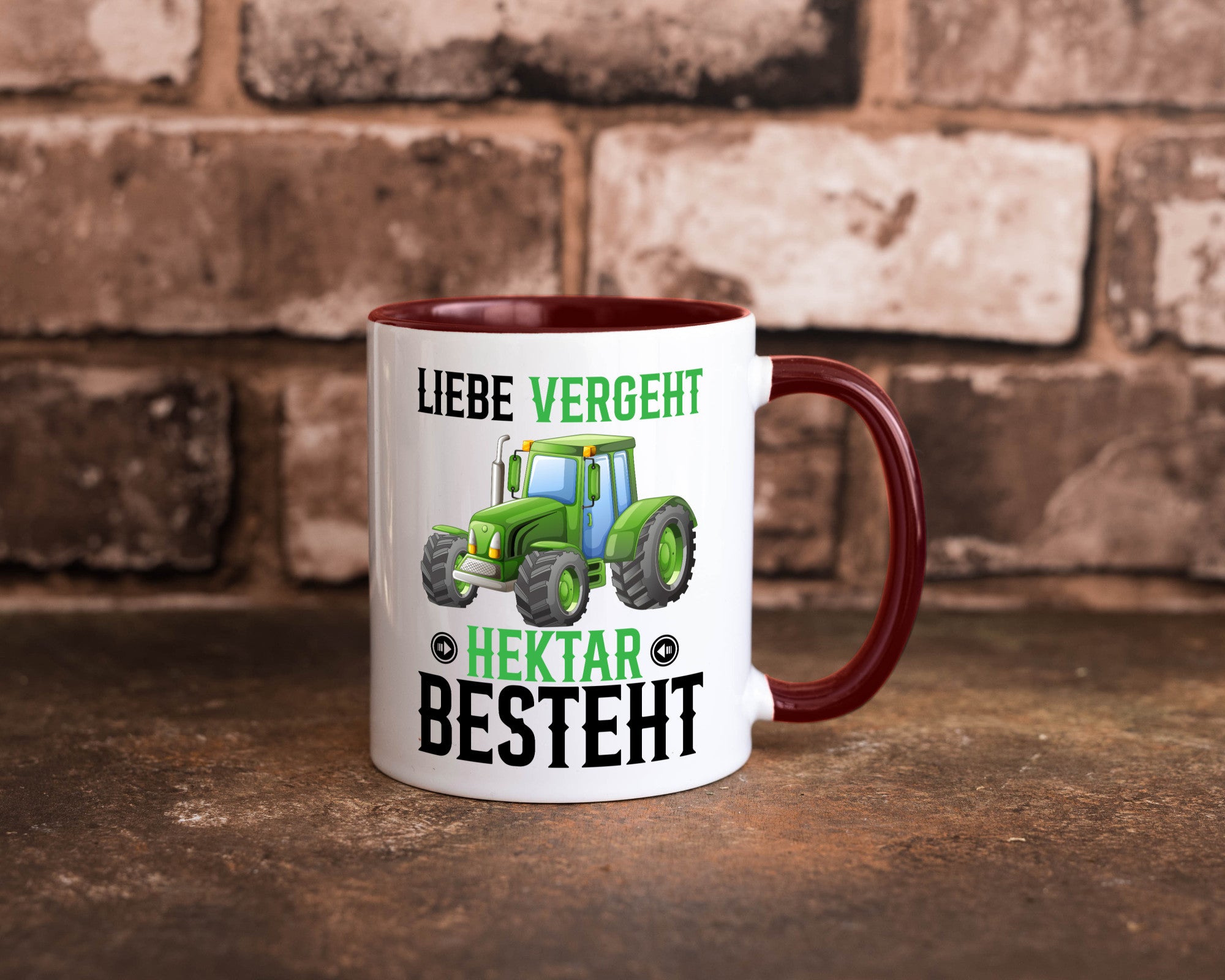 Liebe vergeht Hektar besteht | Traktor Bauer landwirt Humor Geschenkidee Tasse
