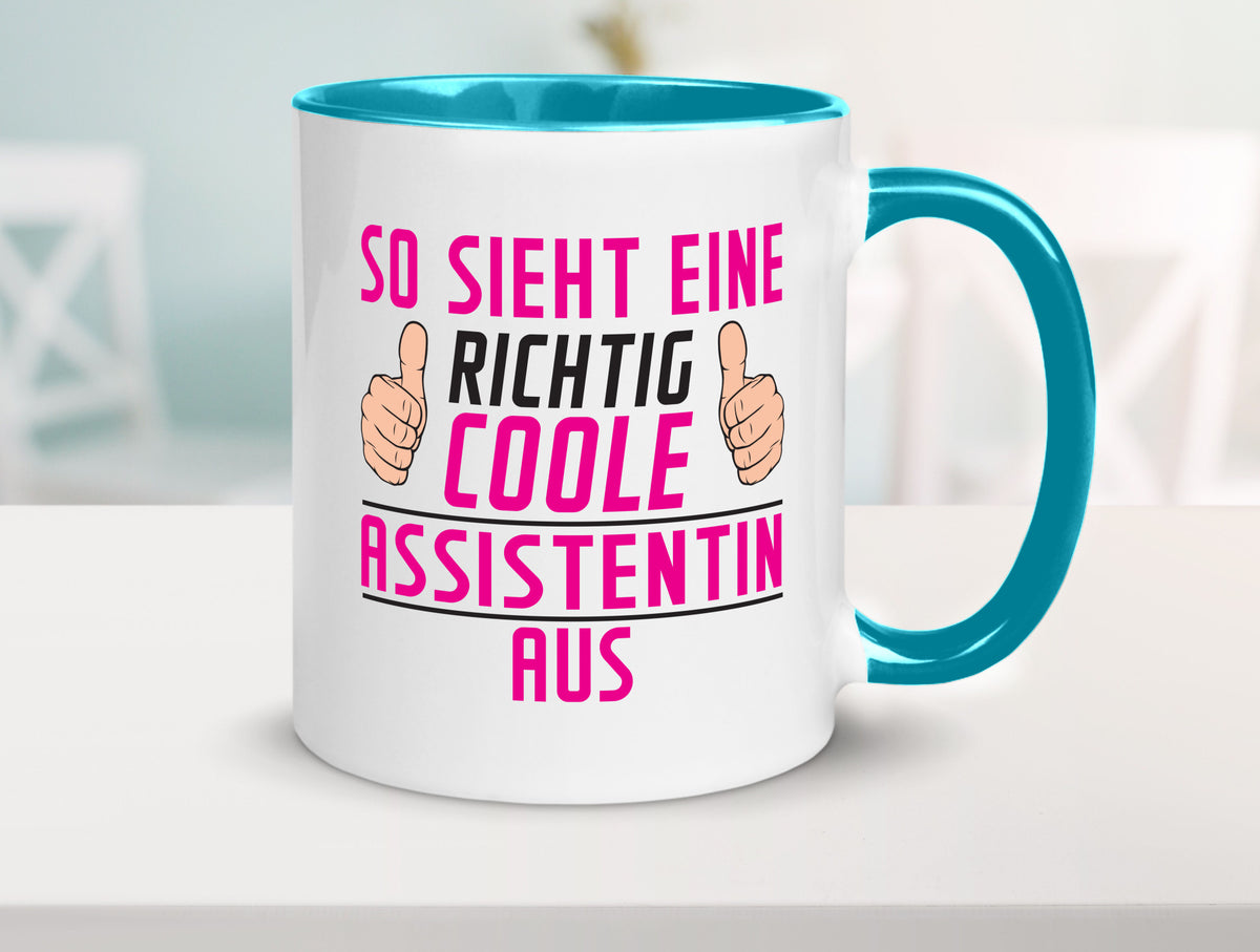 Richtig Coole Assistentin | Assistenz Hilfskraft lustig Humor Geschenkidee Tasse
