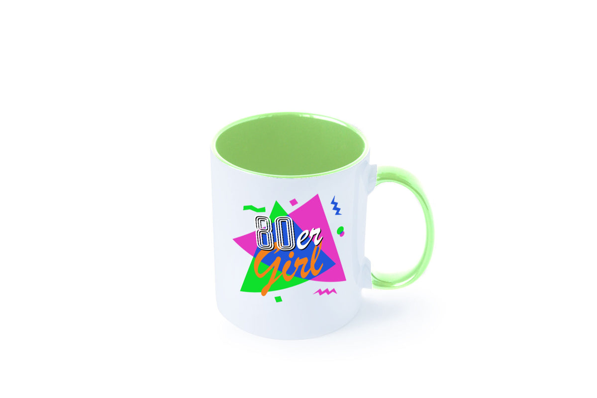 80er Girl - Jahre bunt + verrückt retro Humor Geschenkidee Tasse
